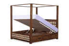 Solid Wood Luxury Poster Bed with Hydraulic Storage