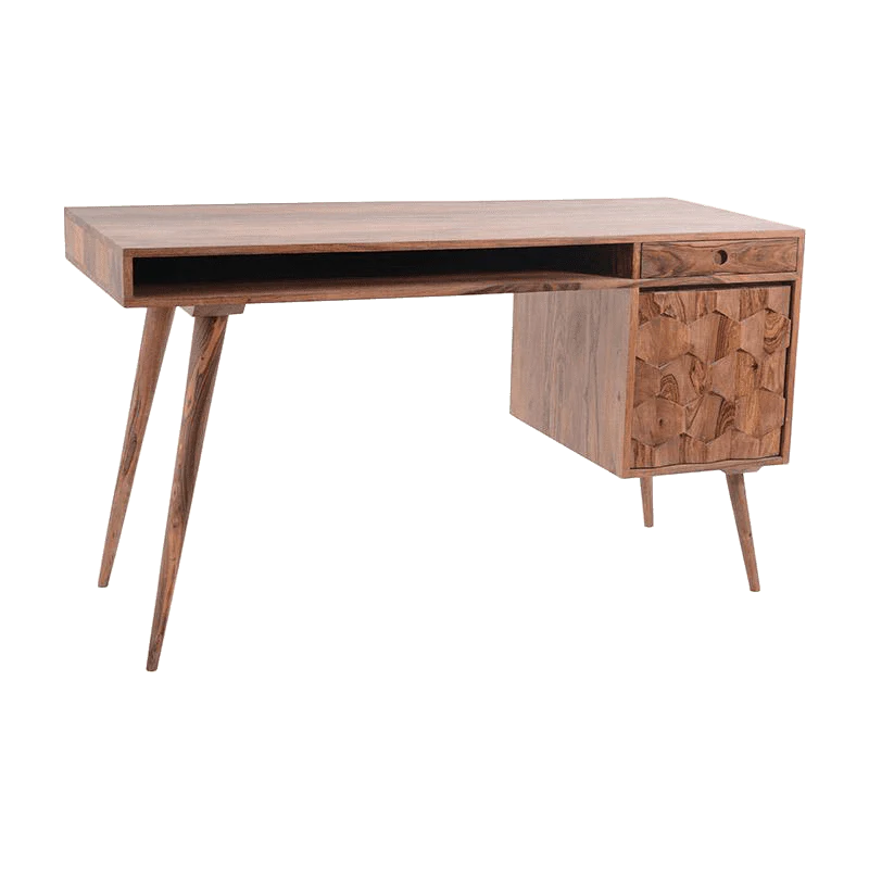 Barkwood Study Table with Storage