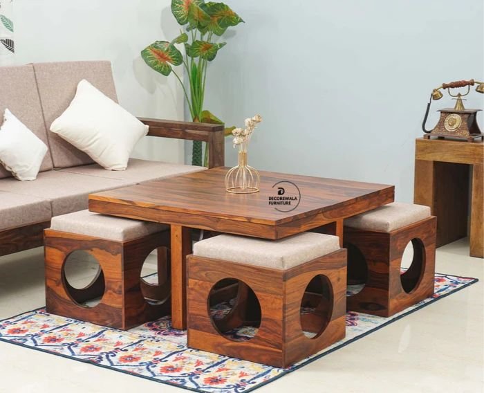 Nagpur Coffee Table with 4 Stools