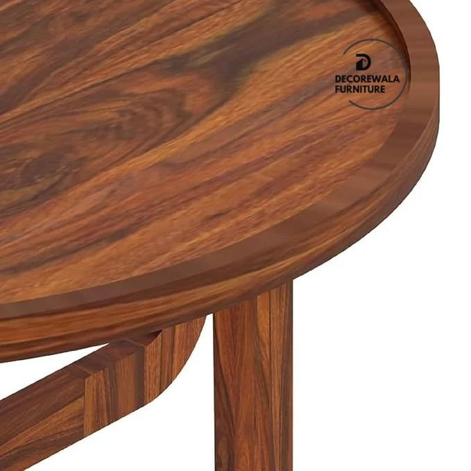 Round Solid Sheesham Wood Coffee Table