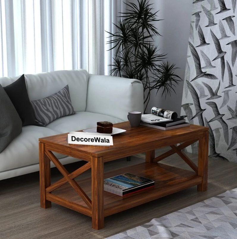 Caffiero Solid Sheesham Wood Coffee Table