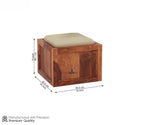 Naoshi Sheesham Wood Coffee Table with 4 Seating Stools