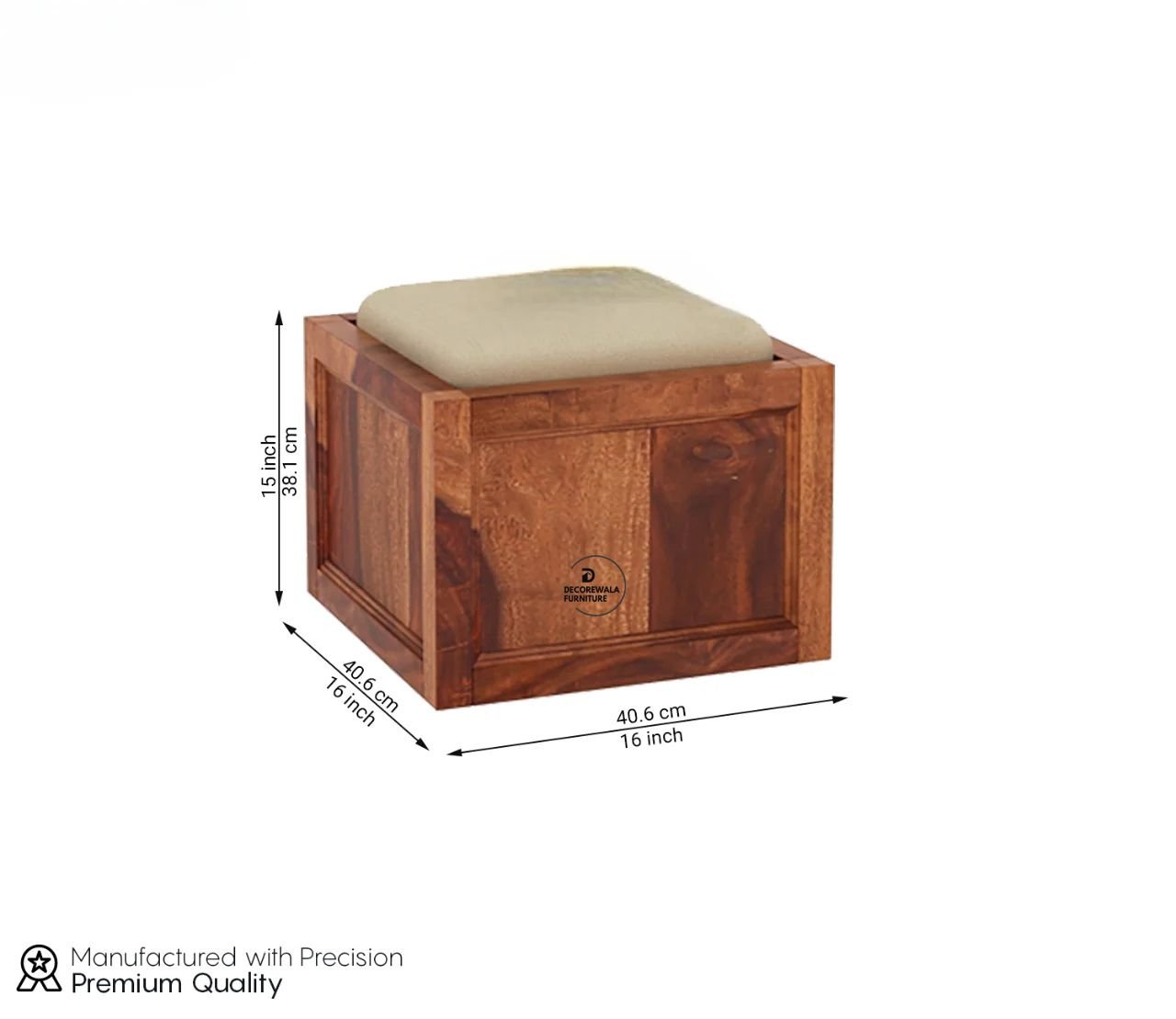 Naoshi Sheesham Wood Coffee Table with 4 Seating Stools