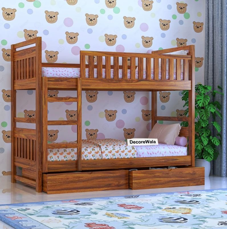 Timblyn Solid Sheesham Wood Bunk Bed (Without Storage)