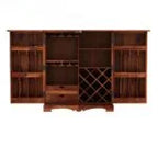 Boho Bar Cabinet Solid Wood Modern Style