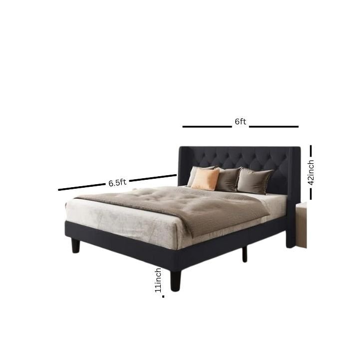 Modern Upholstered King Size Bed | Premium Fabric Bed