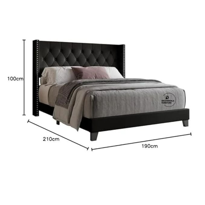 Modern Upholstered King Size Bed | Premium Fabric Bed