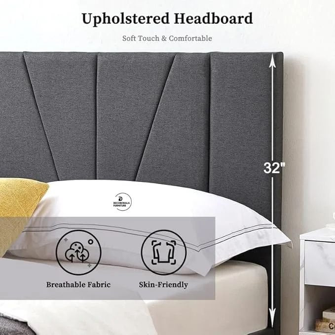 Modern Upholstered King Size Bed | Premium Fabric Bed