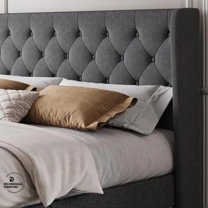 Modern Upholstered King Size Bed | Premium Fabric Bed