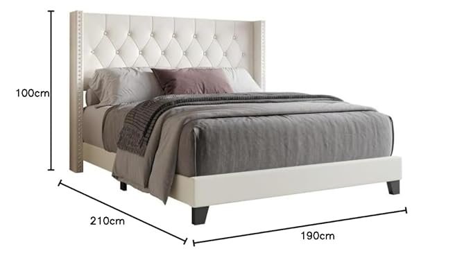 Upholstered King Size Bed for Bedroom | Upholestery Premium Fabric Bed