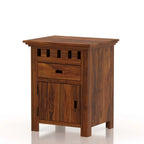 Armania Bedside Table With Storage in Solid Sheesham Wood
