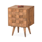 Solid Wood Million Bedside Table with 2 Drawers