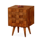 Solid Wood Million Bedside Table with 2 Drawers