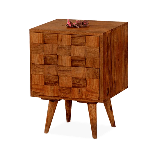 Solid Wood Million Bedside Table with 2 Drawers