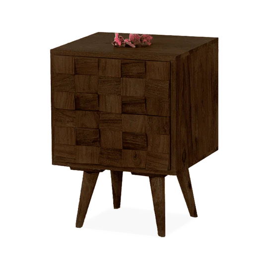 Solid Wood Million Bedside Table with 2 Drawers