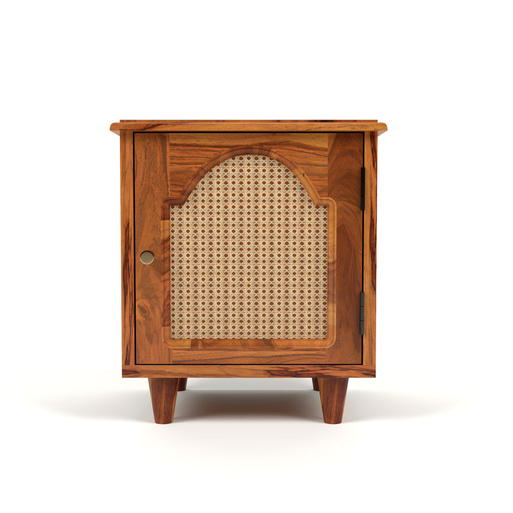 RattanBloom Solid Wood Bedside Table