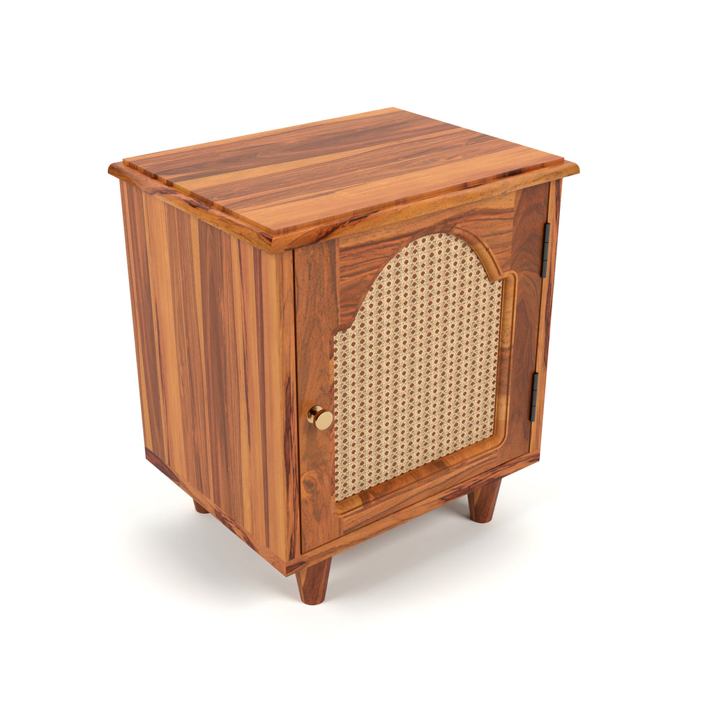 RattanBloom Solid Wood Bedside Table