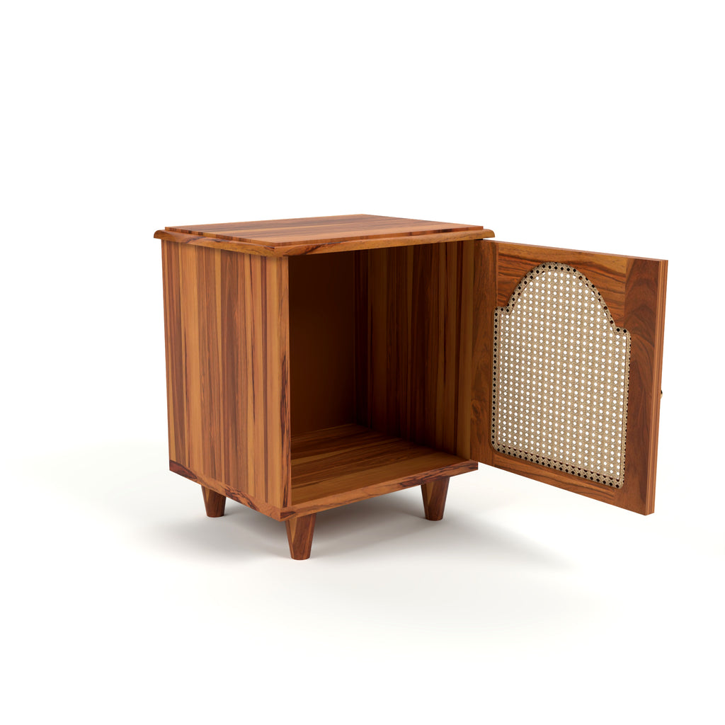 RattanBloom Solid Wood Bedside Table