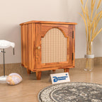 RattanBloom Solid Wood Bedside Table