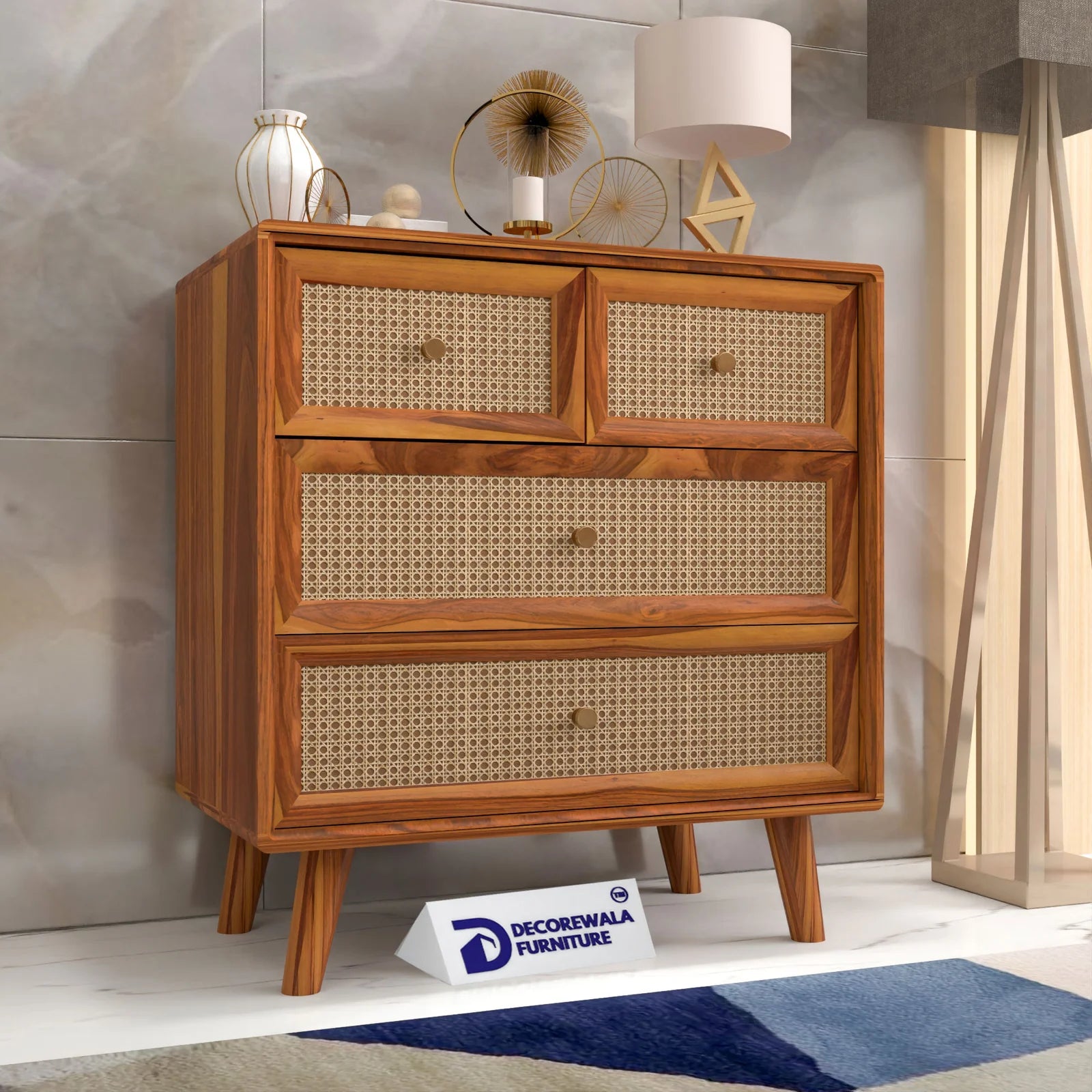 Cabinet with 4 Drawer Storage Cabinet