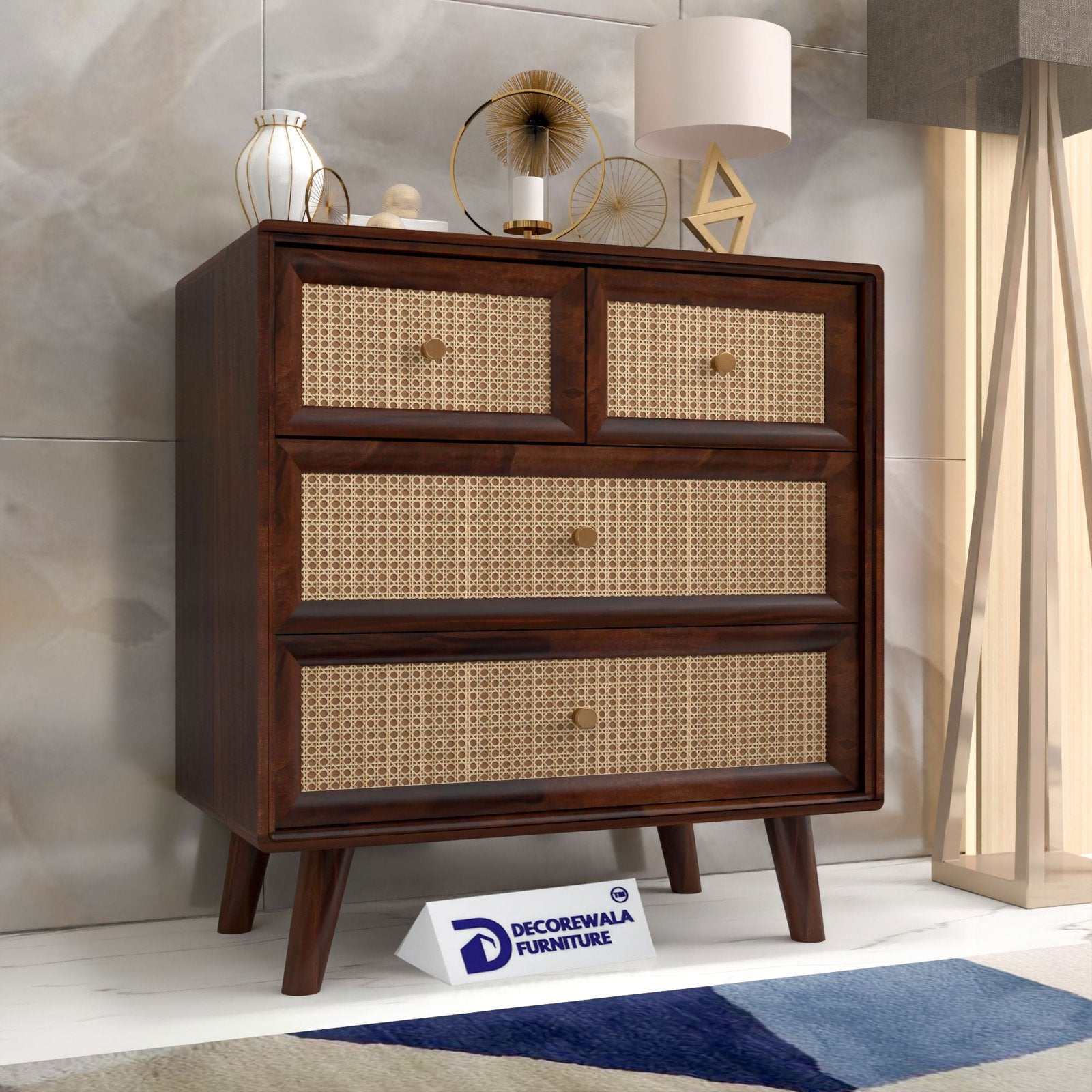 Cabinet with 4 Drawer Storage Cabinet