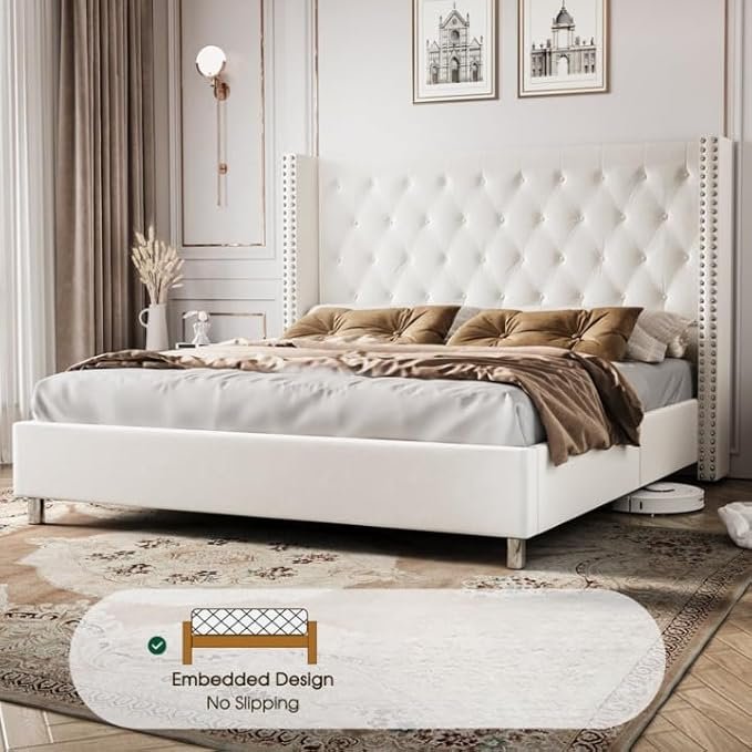 Modern Upholstered King Size Bed | Premium Fabric Bed