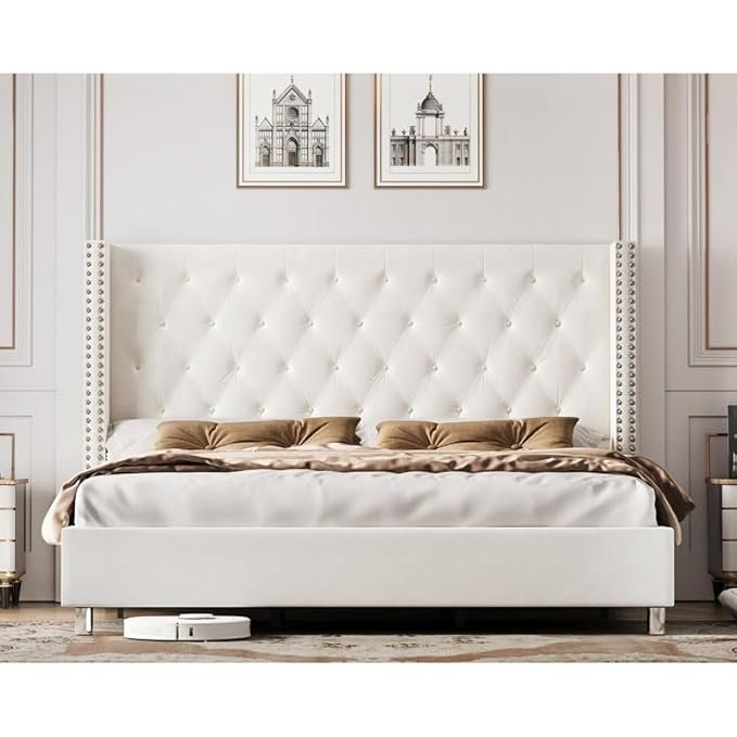Modern Upholstered King Size Bed | Premium Fabric Bed