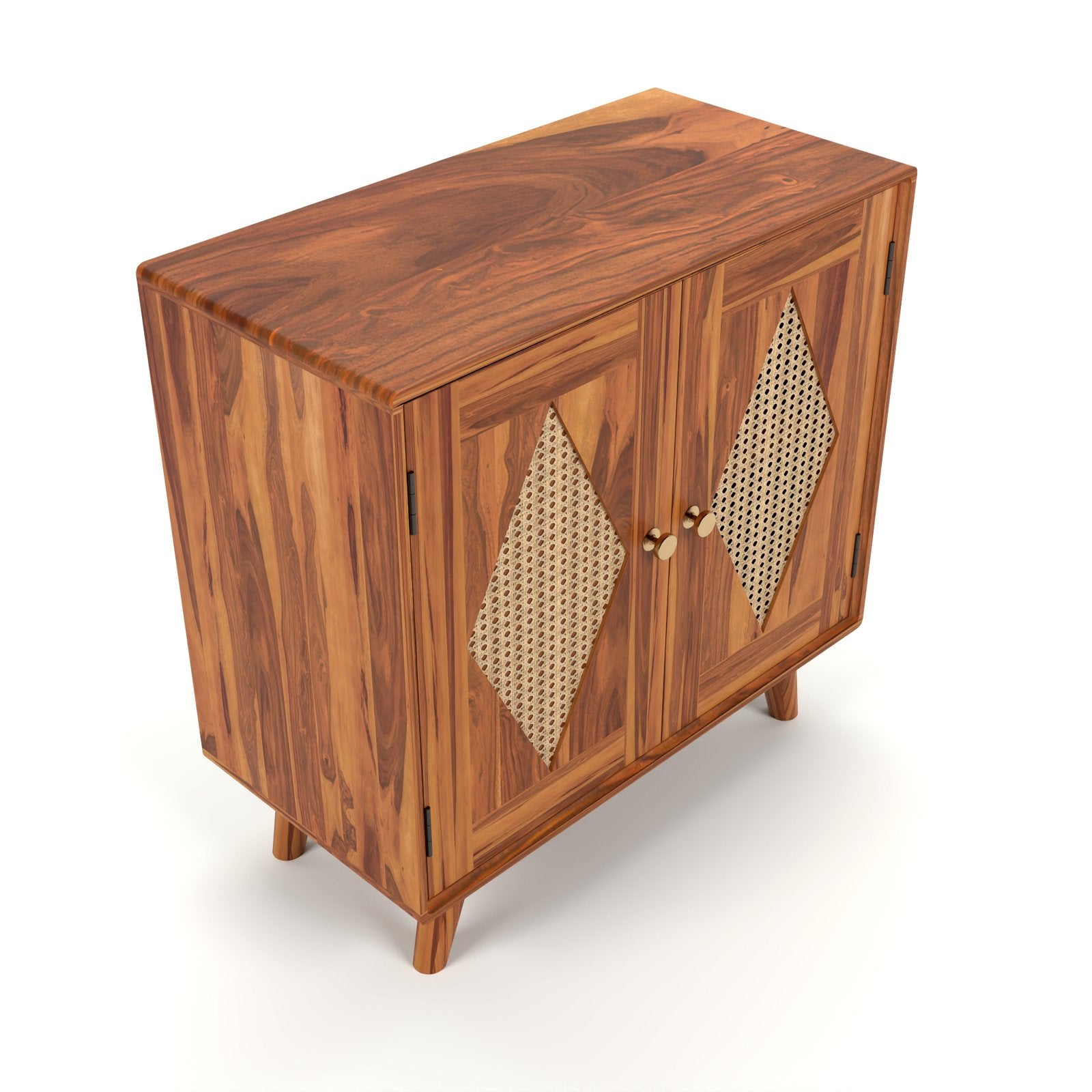 Drawlin Solid Wood  Rattan Cane  Chest of drawers