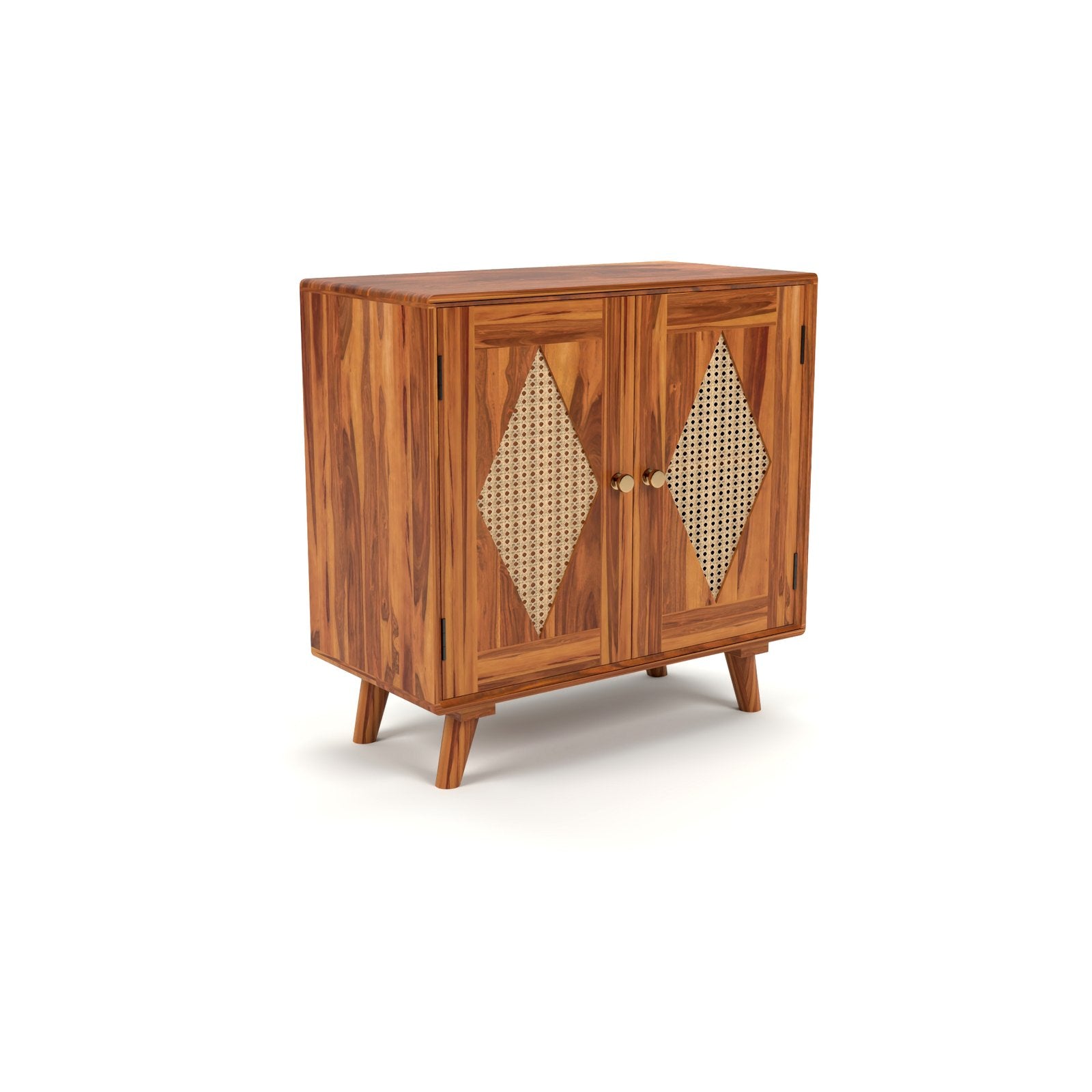 Drawlin Solid Wood  Rattan Cane  Chest of drawers