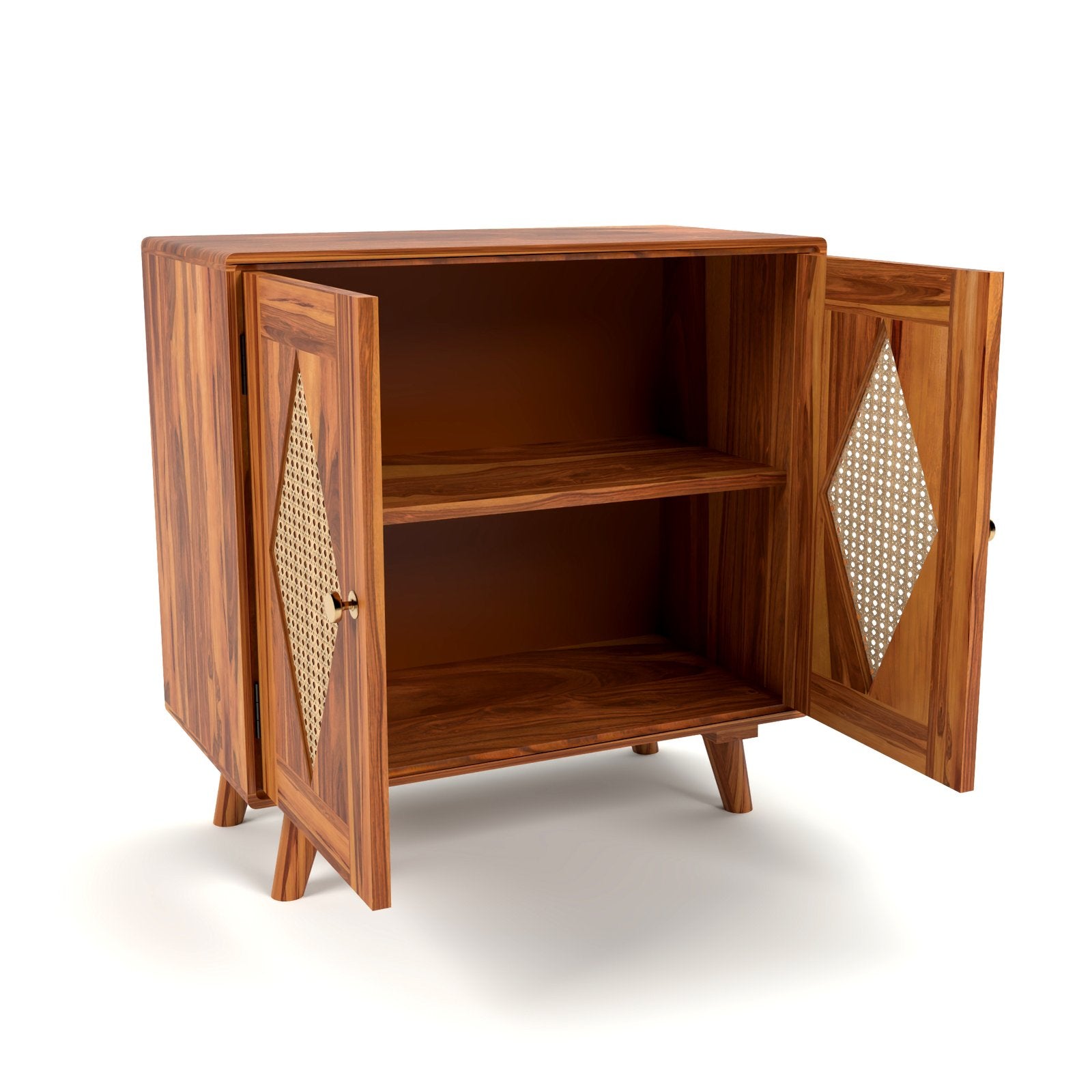 Drawlin Solid Wood  Rattan Cane  Chest of drawers