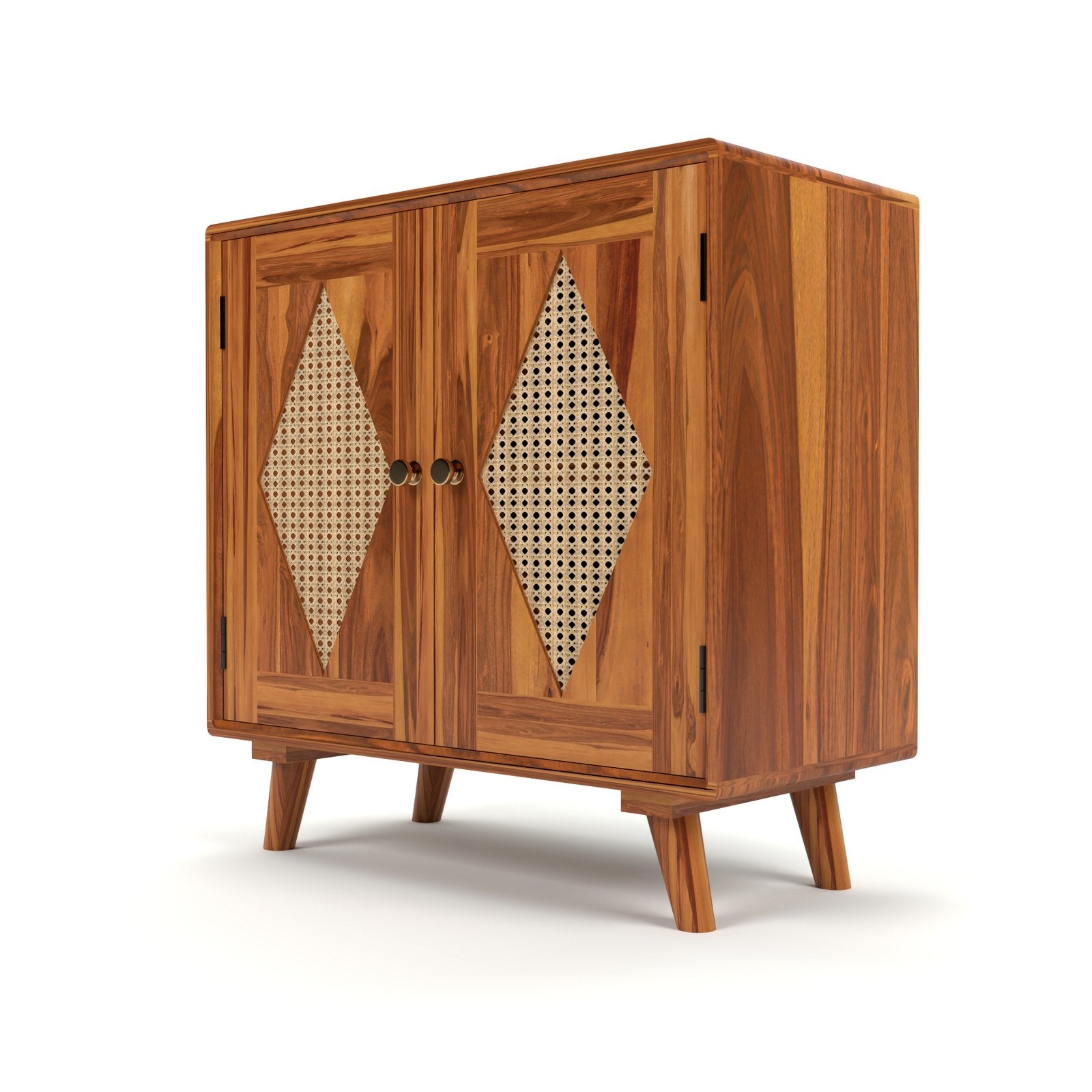 Drawlin Solid Wood  Rattan Cane  Chest of drawers