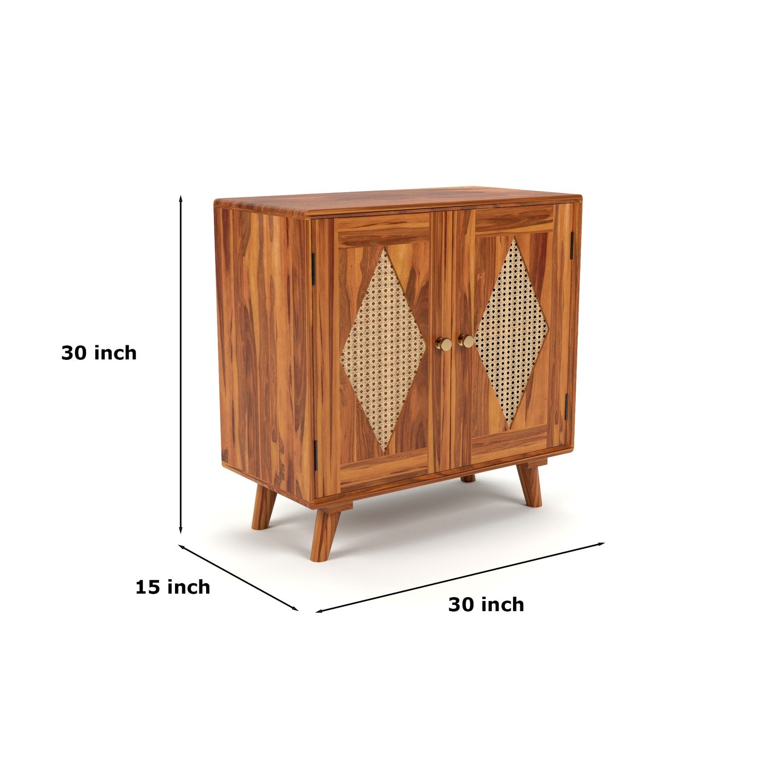 Drawlin Solid Wood  Rattan Cane  Chest of drawers