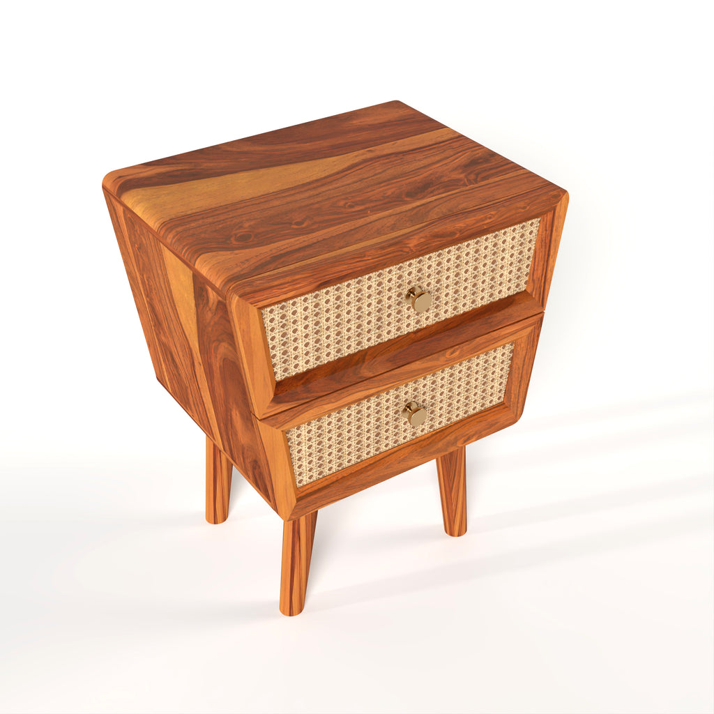 wooden bedside table 