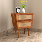 wooden bedside table 