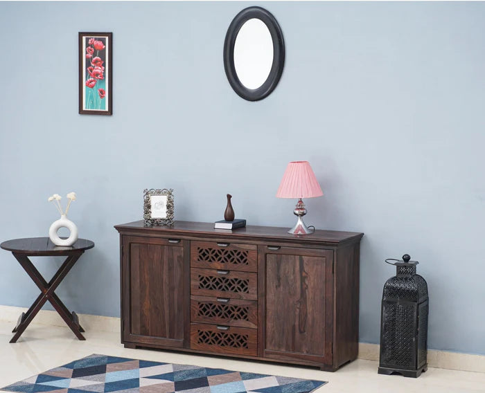 Godavari Sheesham Wood Sideboard with Four Drawers & Two Doors