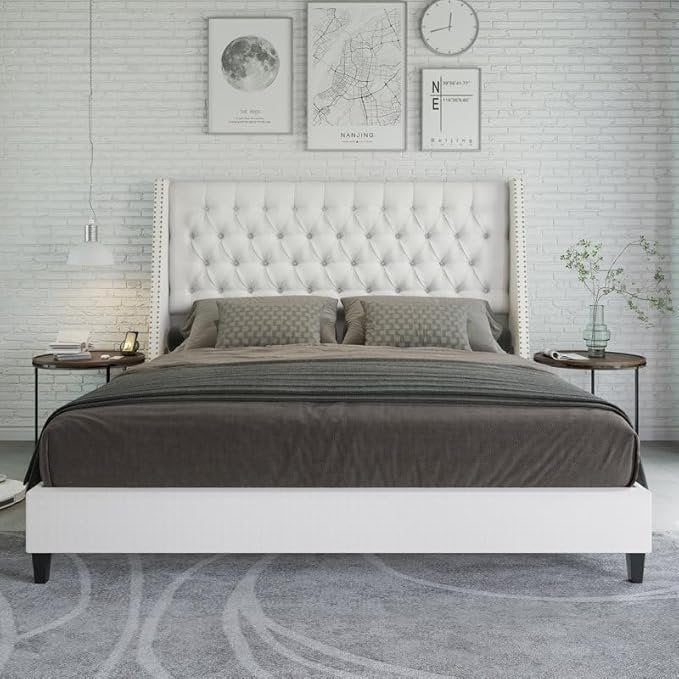 Modern Upholstered Queen & King Size Bed | Premium Fabric Bed