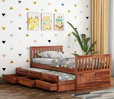 Millo Kids Trundle Bed With Storage