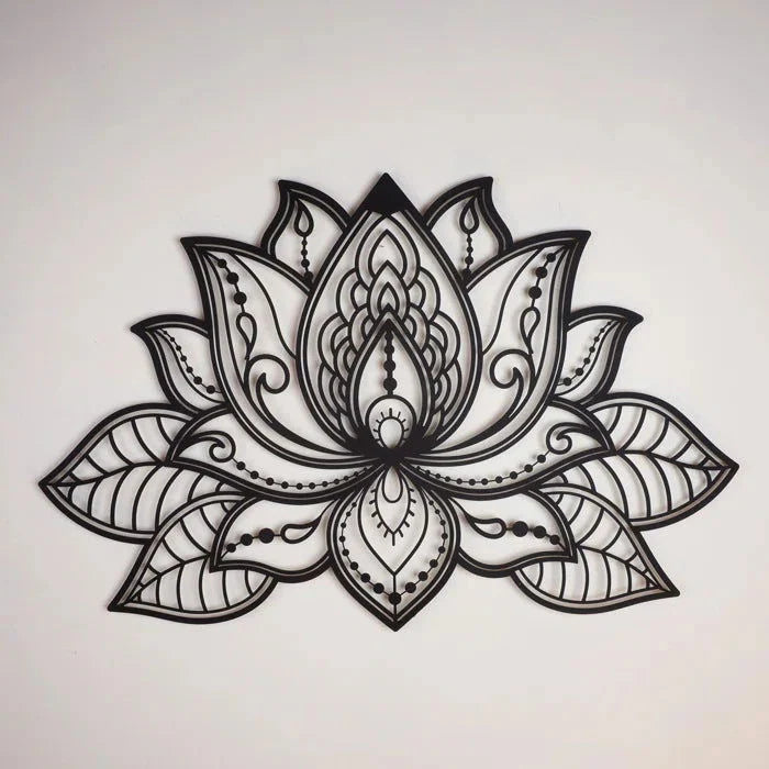3D Lotus Mandala Metal Wall Art – Handcrafted Zen Decor