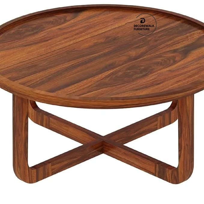 Round Solid Sheesham Wood Coffee Table