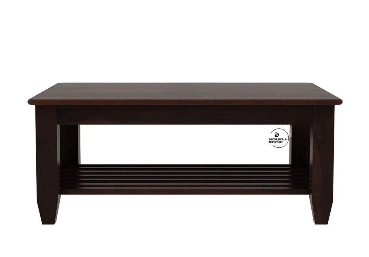 Quartz Sheesham Wood Coffee Table with Open Storage