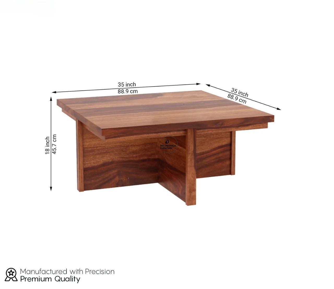 Naoshi Sheesham Wood Coffee Table with 4 Seating Stools