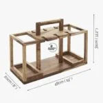 Solid Wood Basket Bar Trolley for Bed & Garden