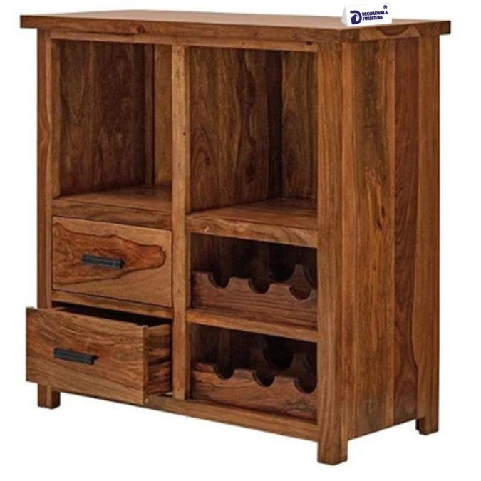 Jaipur Solid Sheesham Wood Wine Display Unit