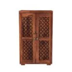 Cambrey Bar Cabinet Solid Wood Modern Style