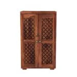 Cambrey Bar Cabinet Solid Wood Modern Style