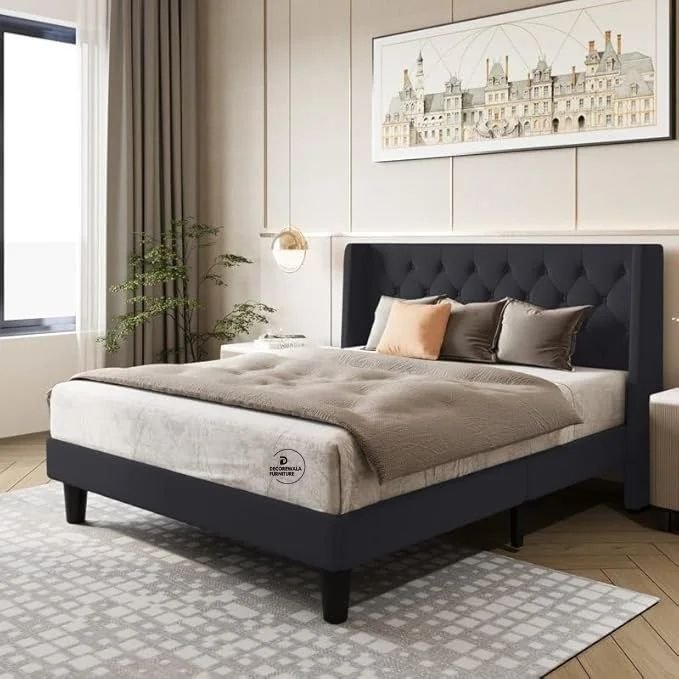 Modern Upholstered King Size Bed | Premium Fabric Bed