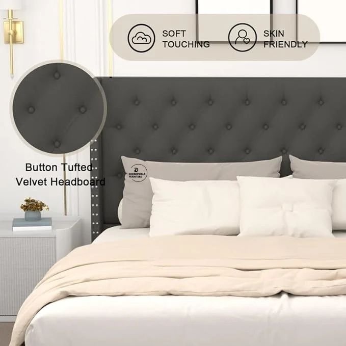 Modern Upholstered King Size Bed | Premium Fabric Bed