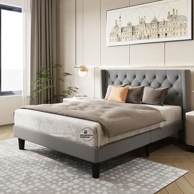 Modern Upholstered King Size Bed | Premium Fabric Bed
