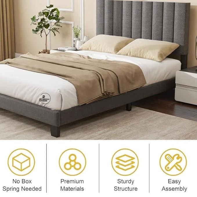 Modern Upholstered King Size Bed | Premium Fabric Bed