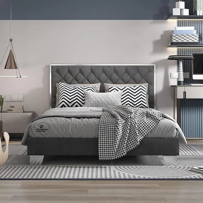 Modern Upholstered King Size Bed | Premium Fabric Bed